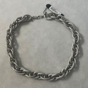 NWT Aqua Silver Chunky Chain Statement Necklace